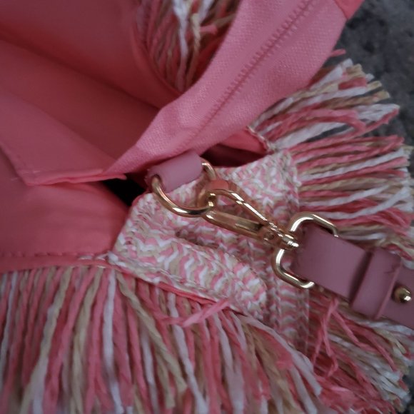 Most Wanted Design By Carlos Souza Women's Circle Straw Bag, Pink NWT - Picture 9 of 13